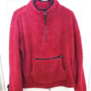 Cozy Red Fleece Pullover